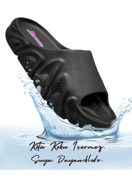 Tarz Model Hafif Eva Yazlık Plaj Terliği Havuz Terliği Lavabo Terliği 2000 Siyah