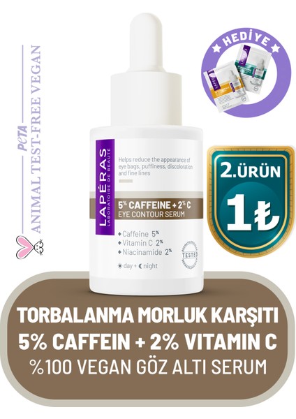 Torbalanma ve Koyu Halka Karşıtı 5% Caffein + 2% Vitamin C Aydınlatıcı Göz Altı Serumu