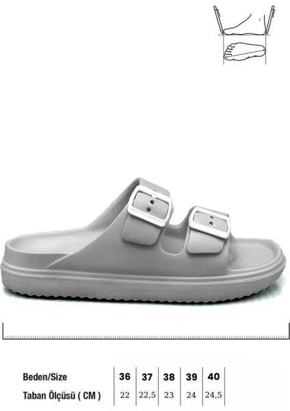Çift Toka Hafif Eva Yazlık Plaj Terliği Havuz Terliği Lavabo Terliği Gri fiyatları