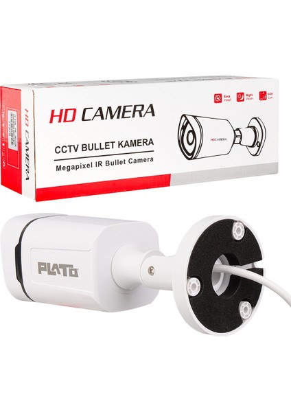 Ayt Plato PL-23840 Ahd Bullet Kamera 2 Mp Gece Renkli Görüşlü Güvenlik Kamerası Dvr Kayıt Cihazı İçin