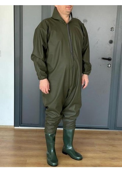 Çizmeli Kapuşonlu Pvc Boy Tulum