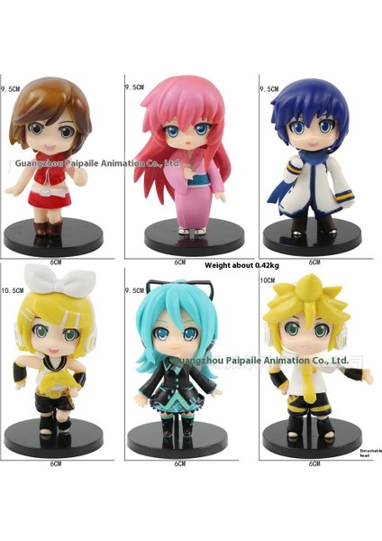 Hatsune El Kuklası Modelinin Q Versiyonu 6'lı Set (Yurt Dışından)