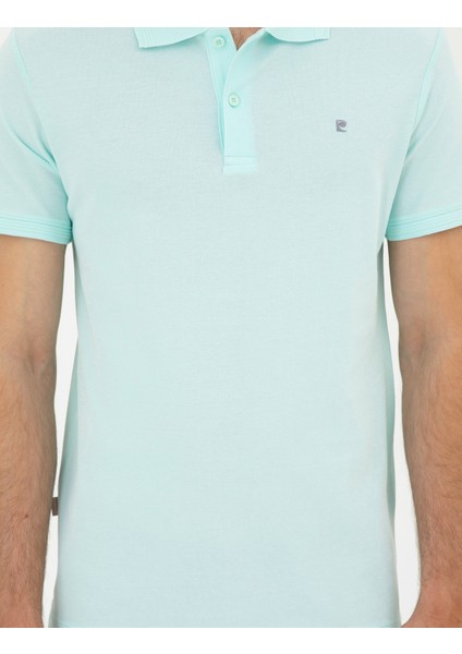 Erkek Su Yeşili Slim Fit Basic Tişört 50291625-VR048