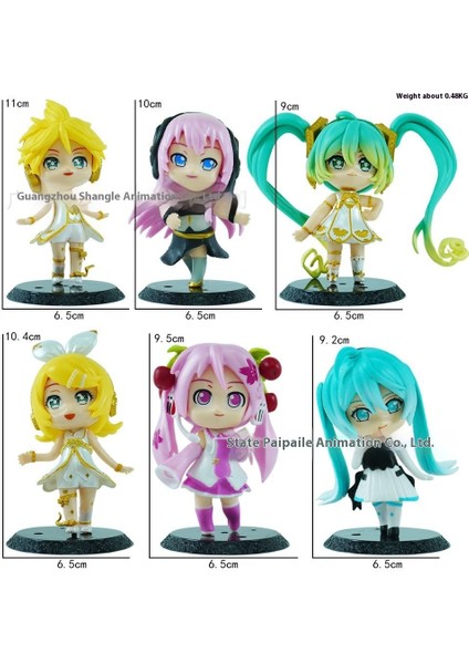 Hatsune El Kuklası Modelinin Q Versiyonu 6'lı Set (Yurt Dışından)