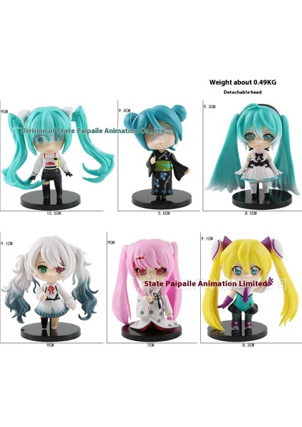 Hatsune El Kuklası Modelinin Q Versiyonu 6'lı Set (Yurt Dışından)