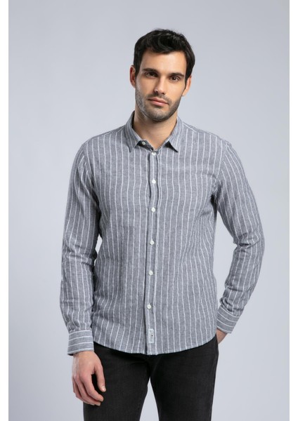 Nısjos Erkek U.kol Dokuma Gömlek Gri fiyatları