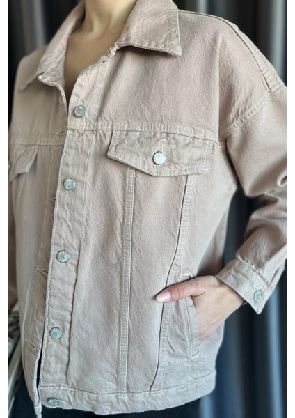 Oversize Kadın Jean Kot Ceket