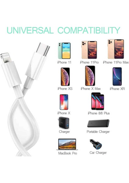 Apple Iphone 11 12 13 14 Pro Uyumlu Type C Hızlı Şarj Aleti Kablosu Usb-C Lightning Kablo indirimleri