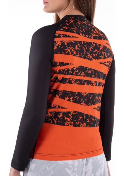 Turuncu Uzun Kollu Rashguard - Unisex Dövüş ve Antrenman Üstü (Bjj, Mma, Kick Boks, Crossfit, Fitness)