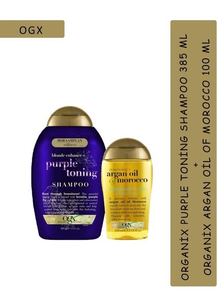Purple Toning 385 ml Şampuan + Argan Oil Saç Bakım Yağı 100 ml