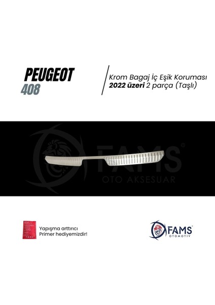 Peugeot 408 Krom Bagaj Iç Eşik Koruma 2022> Taşlı Paslanmaz Çelik fiyatları