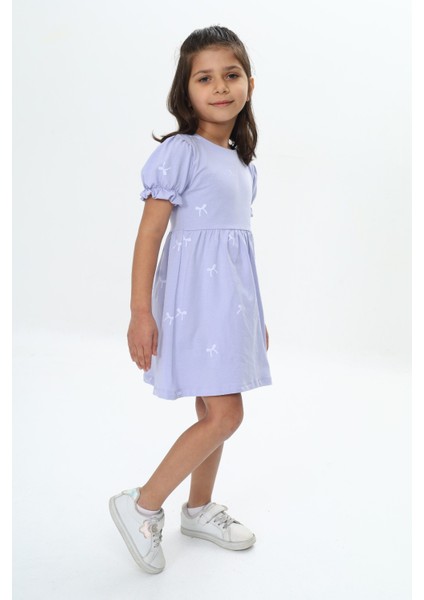 Kız Çocuk Mini Fiyonk Baskılı Elbise fırsatları