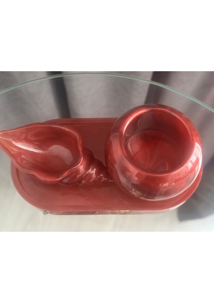 Deniz Kabuklu 3 Lü Ev Dekorasyon Seti, Saklama Kiti, Mumluk, Anahtarlık indirimleri