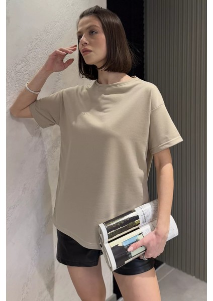 Kadın Bisiklet Yaka Basic Tişört P-00015063
