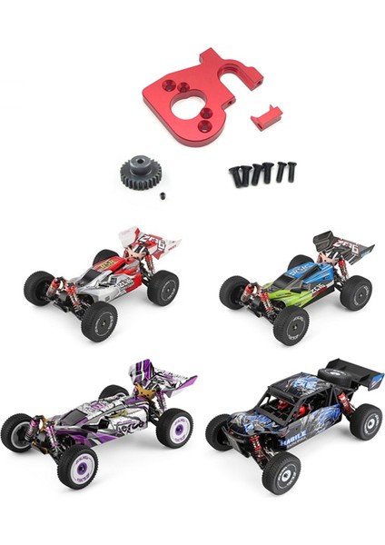 2x Rc Araba Motor Montaj Tutucusu, 144001 Için Motor Dişlisi Ile, Kırmızı (Yurt Dışından)