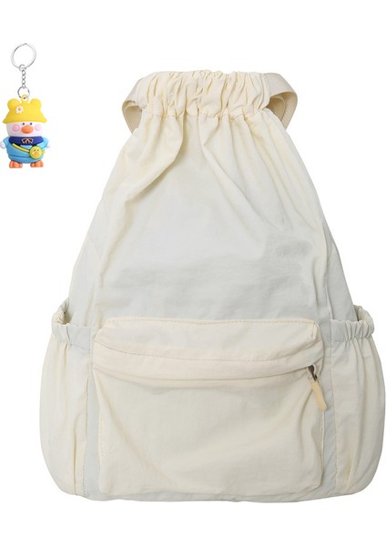 Erkek Ve Kadın Sırt Çantası Gündelik Edebi Tuval Sırt Çantası Moda Pliseli Naylon Ipli Öğrenci Okul Çantası (Yurt Dışından)