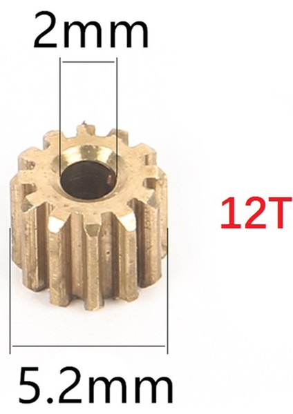 5 Adet 12 T Pirinç Pinyon Dişli Motor Dişli D12 D42 1/10 Rc Araba (Yurt Dışından)