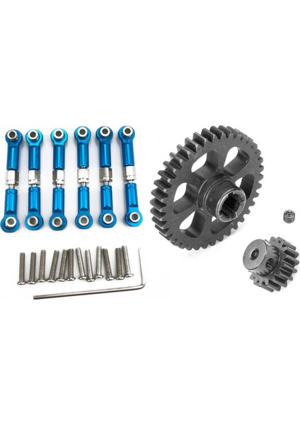 6 Adet Ayarlanabilir Metal Çekme Çubuğu Ön/arka Servo Bağlantısı Rc Araba Için, Mavi (Yurt Dışından)
