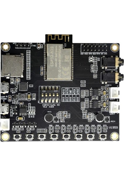 ESP32-AUDIO-KIT Ses Uygulama Geliştirme Kartı Wifi Bluetooth Ev Otomasyon Kontrol Müzik Çalma Sesli Komut Algılama Iot Mikrofon Kulaklık 3W Amfi USB Jtag Sd Kart Kulaklık Mikrofon 6x Buton
