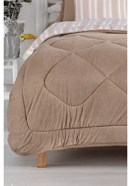 Comfort Set Yeni Nesil Wellsoft Yorganlı 3 Parça Çift Kişilik Soft Line Bej