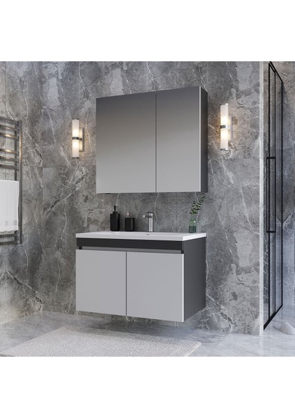 Tokyo 80 cm Mdf Banyo Dolabı Seti