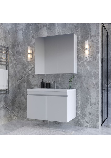 Tokyo 80 cm Mdf Banyo Dolabı Seti
