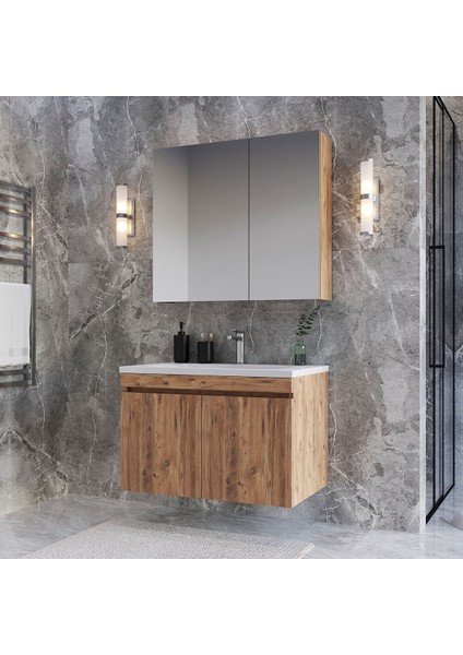 Tokyo 80 cm Mdf Banyo Dolabı Seti