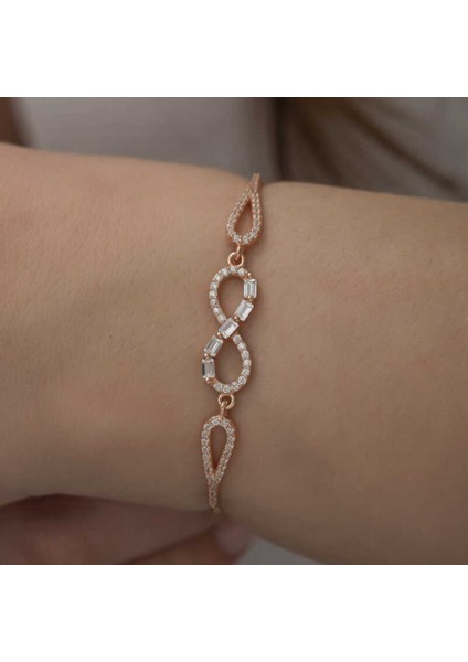 Gümüş Rose Baget Taşlı Sonsuzluk Bileklik CSR2183897 fiyatları