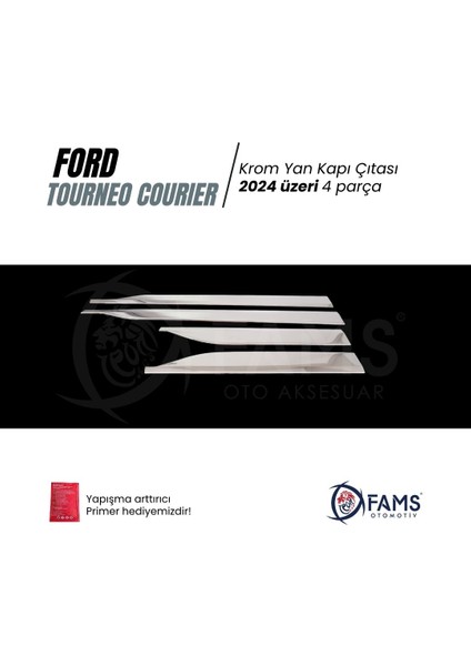 Ford Tourneo Courier Krom Yan Kapı Çıtası 4 Parça 2024 Üzeri Paslanmaz Çelik fiyatları