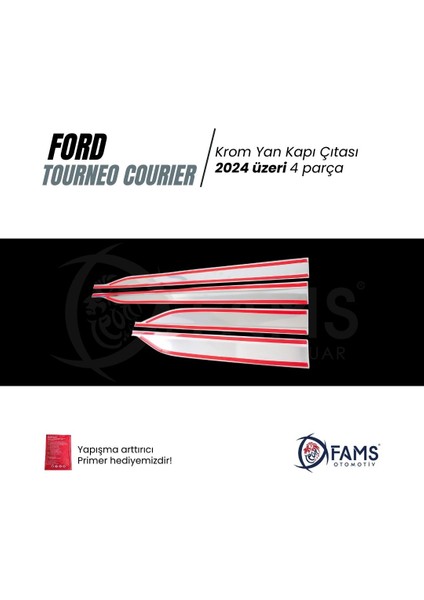 Ford Tourneo Courier Krom Yan Kapı Çıtası 4 Parça 2024 Üzeri Paslanmaz Çelik modelleri