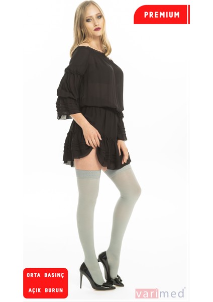 V32302 Premium CCL2 Orta Basınç Diz Üstü Açık Burun Normal Boy Çorabı fırsatları