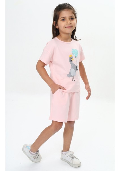 Kız Çocuk Ördek Baskılı Şortlu Takım indirimleri
