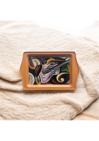 Gitar Tutkusu – Sanat Temalı Dekoratif Tepsi 25 cm