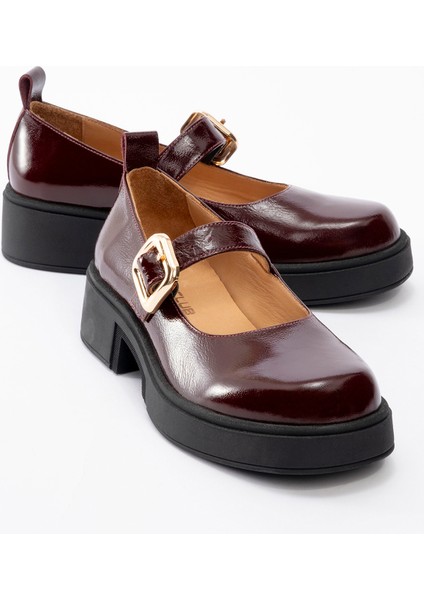 Kadın Kalın Topuklu Tek Bantlı Tokalı Mary Jane Casual Ayakkabı Rugan Deri Rc 4444 Siyah fiyatları