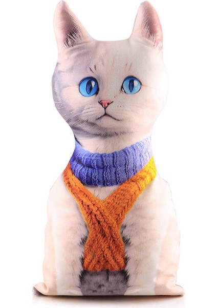Turuncu Kedi Desen Dekoratif Yastık