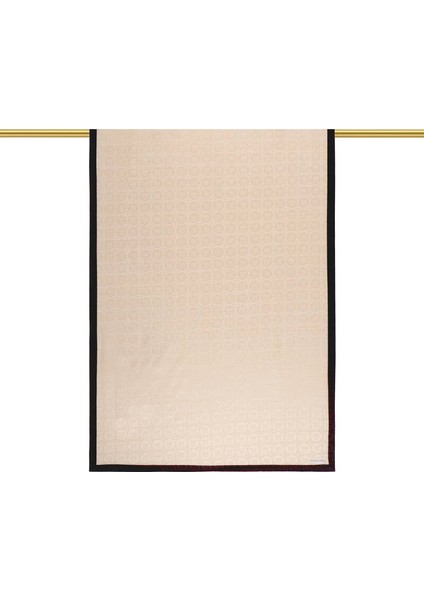 Krem Kelebek Monogram Desen Ipek Pamuk Şal fiyatları