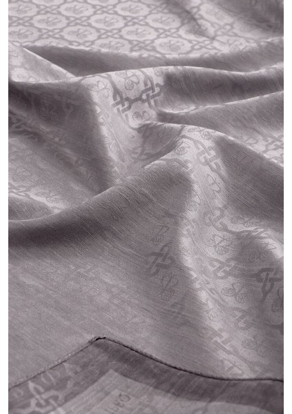 Gri Kelebek Monogram Desen Ipek Pamuk Şal modelleri