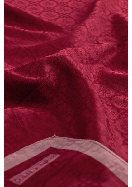 Bordo Kelebek Monogram Desen Ipek Pamuk Şal modelleri