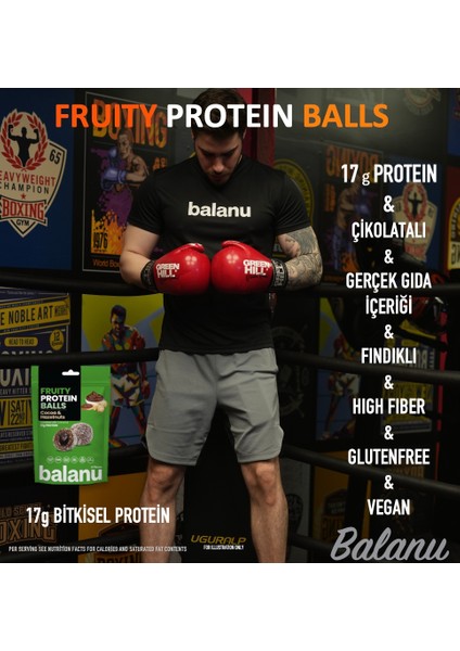 Fruity Meyveli Protein Topları Kakao Dolgulu ve Fındıklı Atıştırmalık 110G