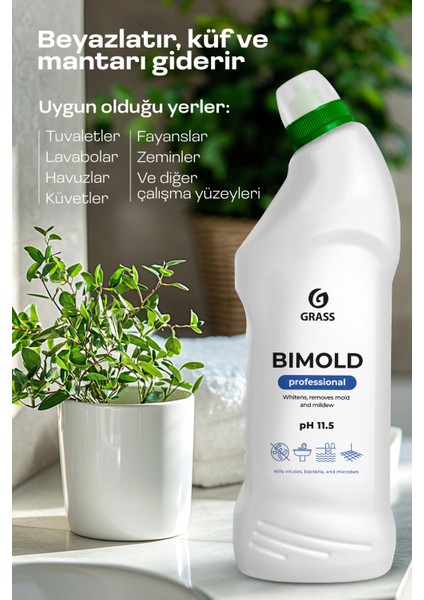 BIMOLD Küf Temizleyici Beyazlatıcı Profesyonel Jel 750 ml