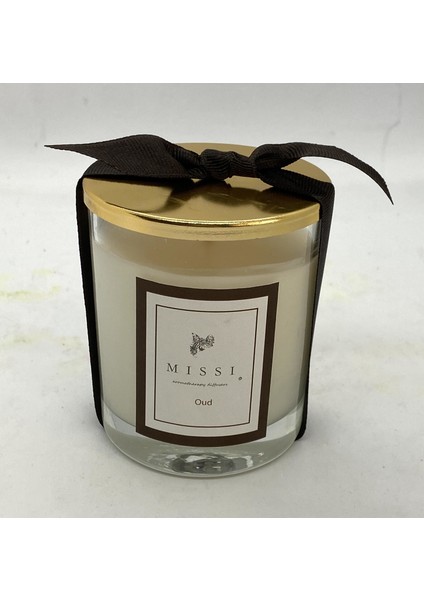 Kapaklı Oud Kokulu Vegan Mum (140 gr)