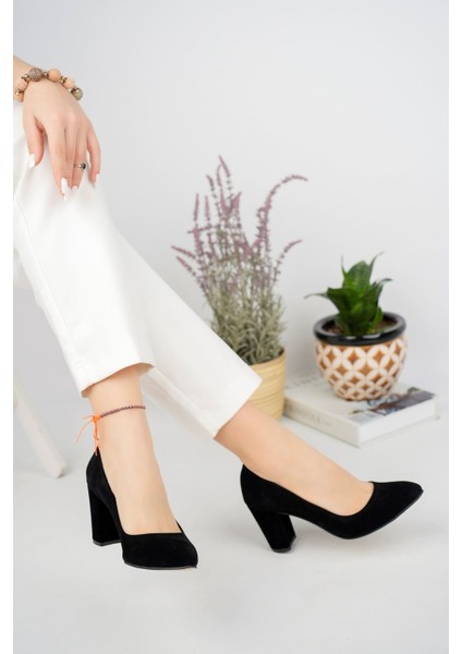 Siyah Süet Kadın Stiletto