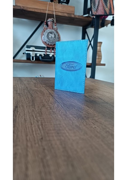 Ford Deri Dikişli Araç Ruhsat Kılıfı Kabı Ruhsatlık Ruhsat Koruyucu
