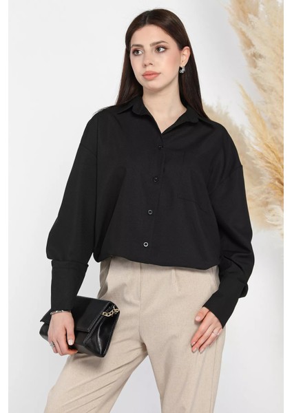 Kadın Tek Cepli Salaş Gömlek
