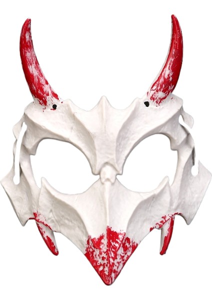 Cadılar Bayramı Cadılar Bayramı Yarım Yüz Maskesi Kaplan Gece Çatalı Tengu Adam Kurt Nue Maskesi Balo Performans Maskeleri (Yurt Dışından)