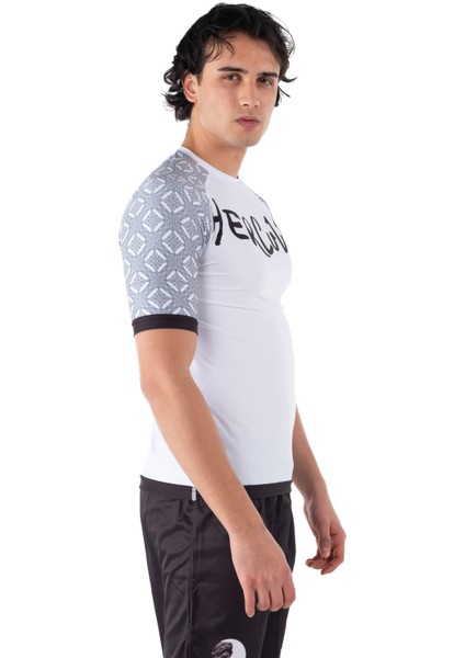 Beyaz Kısa Kollu Rashguard - Unisex Dövüş ve Antrenman Üstü (Bjj, Mma, Kick Boks, Crossfit, Fitness) fiyatları