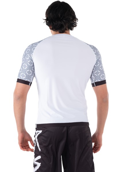 Beyaz Kısa Kollu Rashguard - Unisex Dövüş ve Antrenman Üstü (Bjj, Mma, Kick Boks, Crossfit, Fitness) modelleri