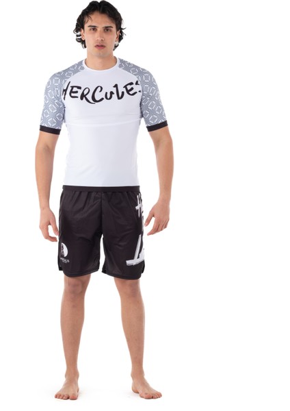 Beyaz Kısa Kollu Rashguard - Unisex Dövüş ve Antrenman Üstü (Bjj, Mma, Kick Boks, Crossfit, Fitness) indirimleri