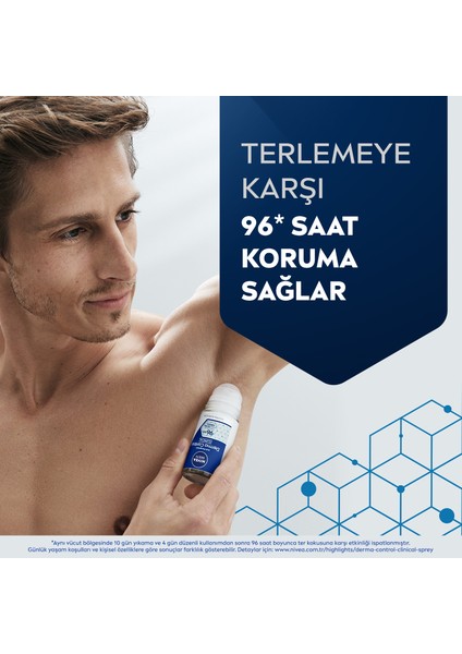 MEN Erkek Deep Dimension Duş Jeli 500ml ve Roll-on Deodorant Derma Control Clinical 50ml,Ter Koruma