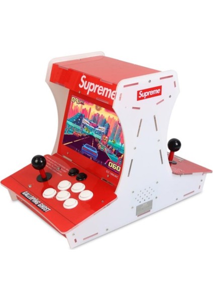 Iki Kişilik Retro 10 Inç Ekran Old School Oyun Konsolu 8200 Oyun - Joystick ile Supreme Street Fight Arcade Oyun Makinesi Dahili Hoparlör 29CM x 47CM x 35CM M77